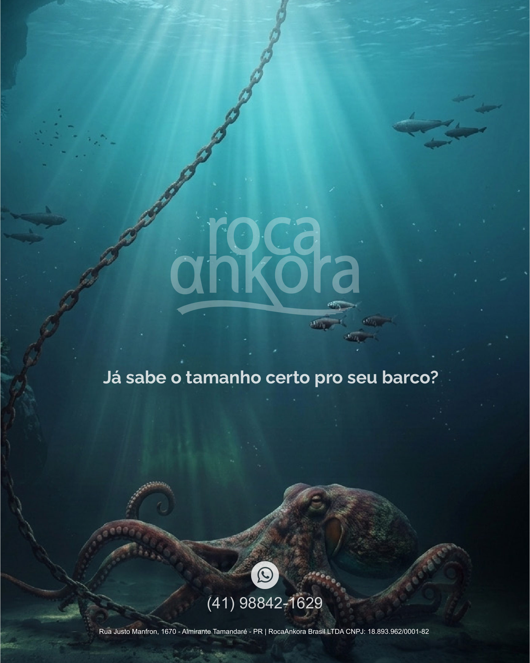 RocaAnkora — Já sabe o tamanho certo pro seu barco? Fale com a RocaAnkora pelo WhatsApp: (41) 98842-1629